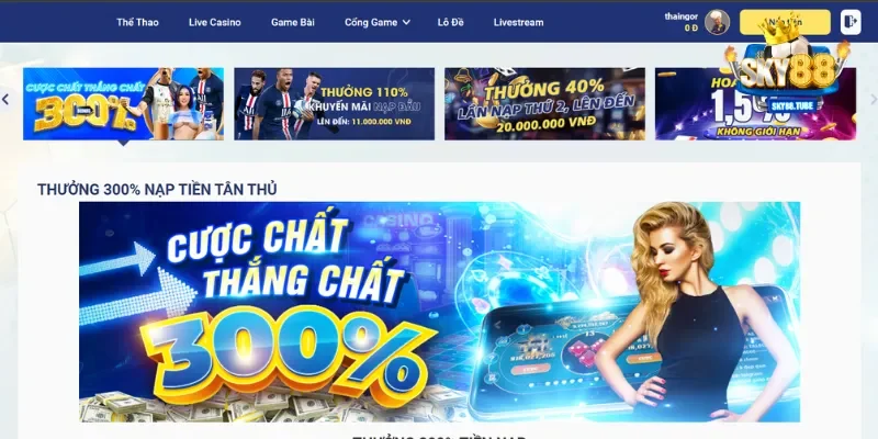 Nhận thưởng hấp dẫn qua khuyến mãi Sky88